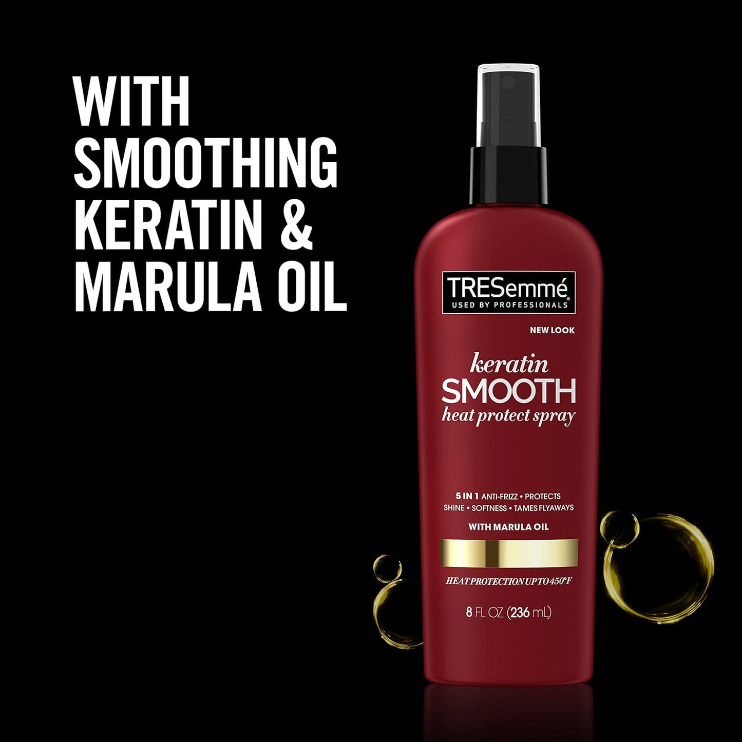 TRESemmé Expert Selection Heat Protection Spray Keratin Smooth – Premium Salon-Style Smoothing for Elevated Home Vanity, Keratin Complex