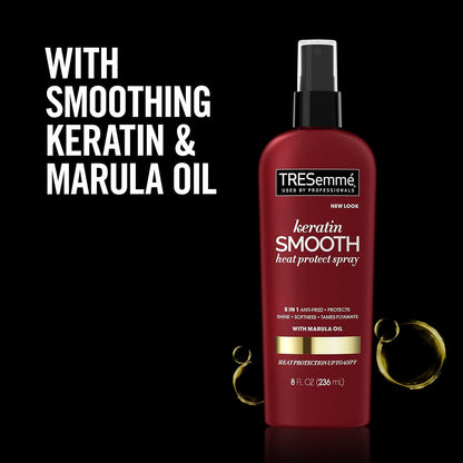 TRESemmé Expert Selection Heat Protection Spray Keratin Smooth – Premium Salon-Style Smoothing for Elevated Home Vanity, Keratin Complex