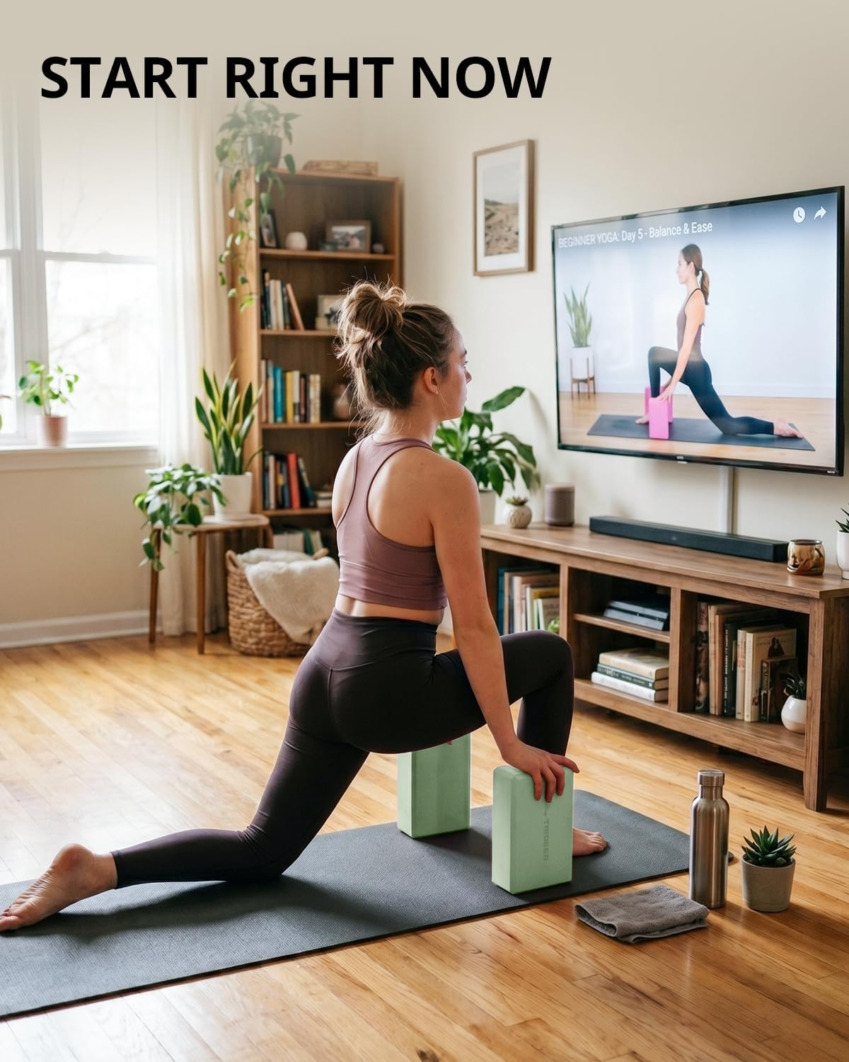Trideer Yoga Blocks 2 Pack – 9 Color Options Including Leaf Pattern to Match Your Home Studio