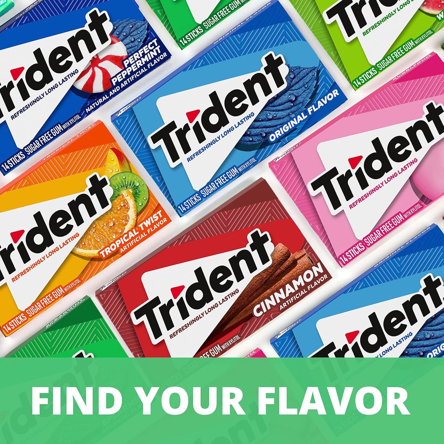 Trident Cinnamon Sugar-Free Chewing Gum for Birthday Party Favors, 24 Packs of 14 Pieces in Classic Flavor Mix