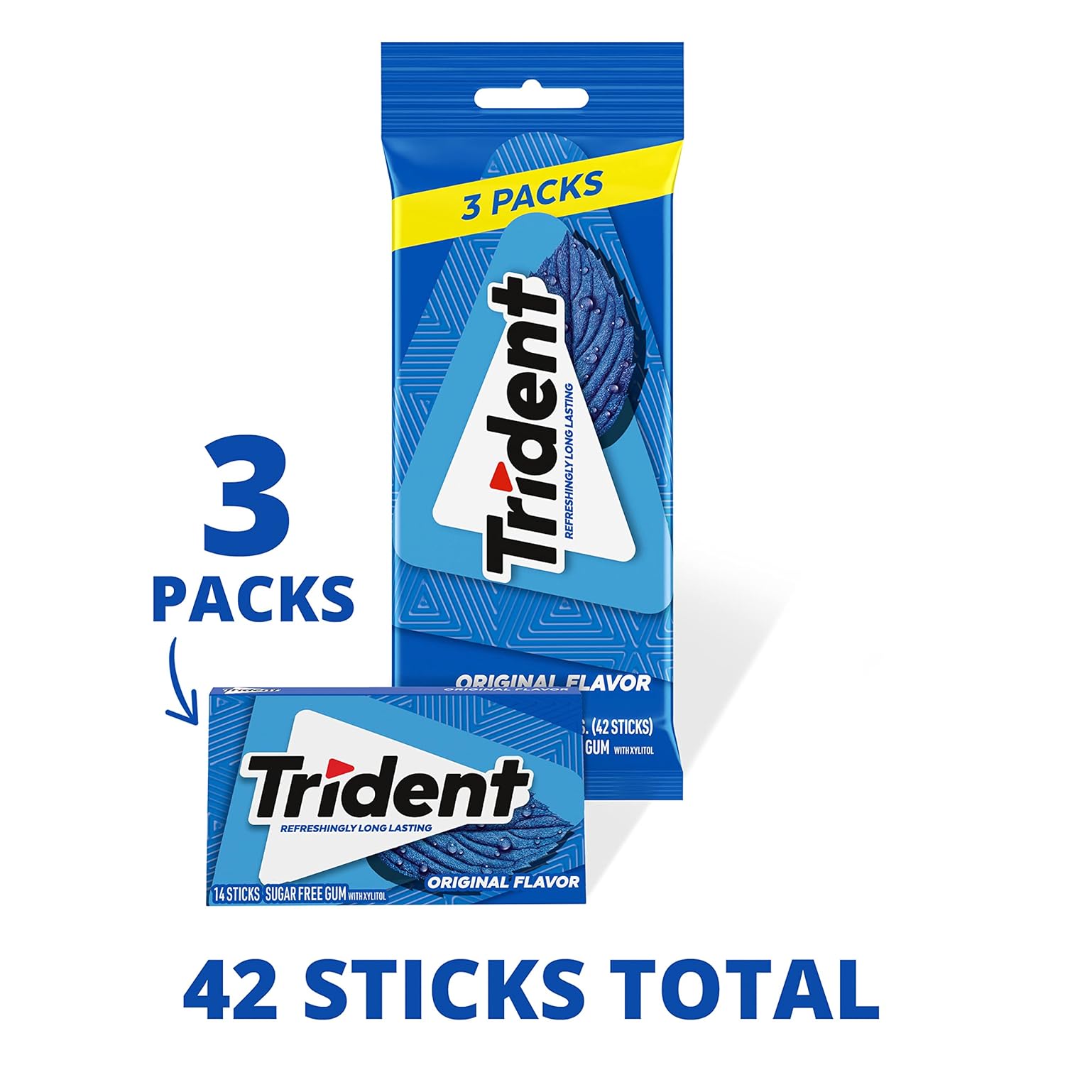Trident Sugar-Free Chewing Gum Variety Pack – Family Lunchbox Stash for Kids, Bulk 294 Pieces