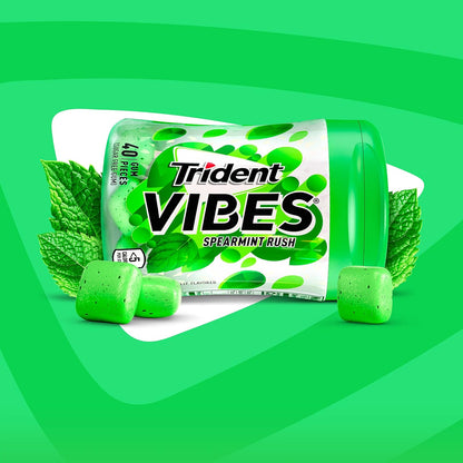 Trident Vibes Spearmint Rush Sugar-Free Chewing Gum – Travel Bag Fresh Breath for Frequent Flyers and Commuters, 240 Pieces