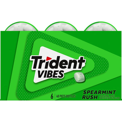 Trident Vibes Spearmint Rush Sugar-Free Chewing Gum – Travel Bag Fresh Breath for Frequent Flyers and Commuters, 240 Pieces