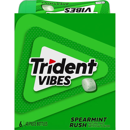 Trident Vibes Spearmint Rush Sugar-Free Chewing Gum – Travel Bag Fresh Breath for Frequent Flyers and Commuters, 240 Pieces