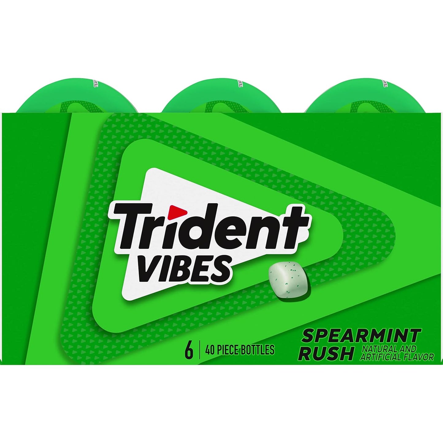 Trident Vibes Spearmint Rush Sugar-Free Chewing Gum – Travel Bag Fresh Breath for Frequent Flyers and Commuters, 240 Pieces