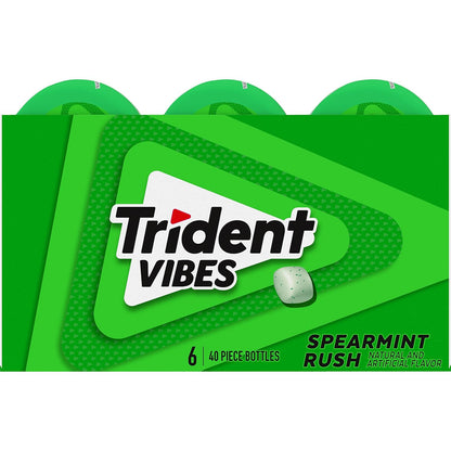 Trident Vibes Spearmint Rush Sugar-Free Chewing Gum – Travel Bag Fresh Breath for Frequent Flyers and Commuters, 240 Pieces
