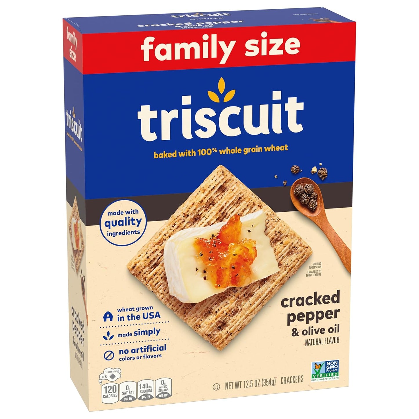 Triscuit Cracked Pepper & Olive Oil Crackers – Sturdy Cracker for Camping and Outdoor Appetizer Plates