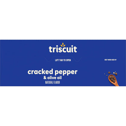 Triscuit Cracked Pepper & Olive Oil Crackers – Sturdy Cracker for Camping and Outdoor Appetizer Plates