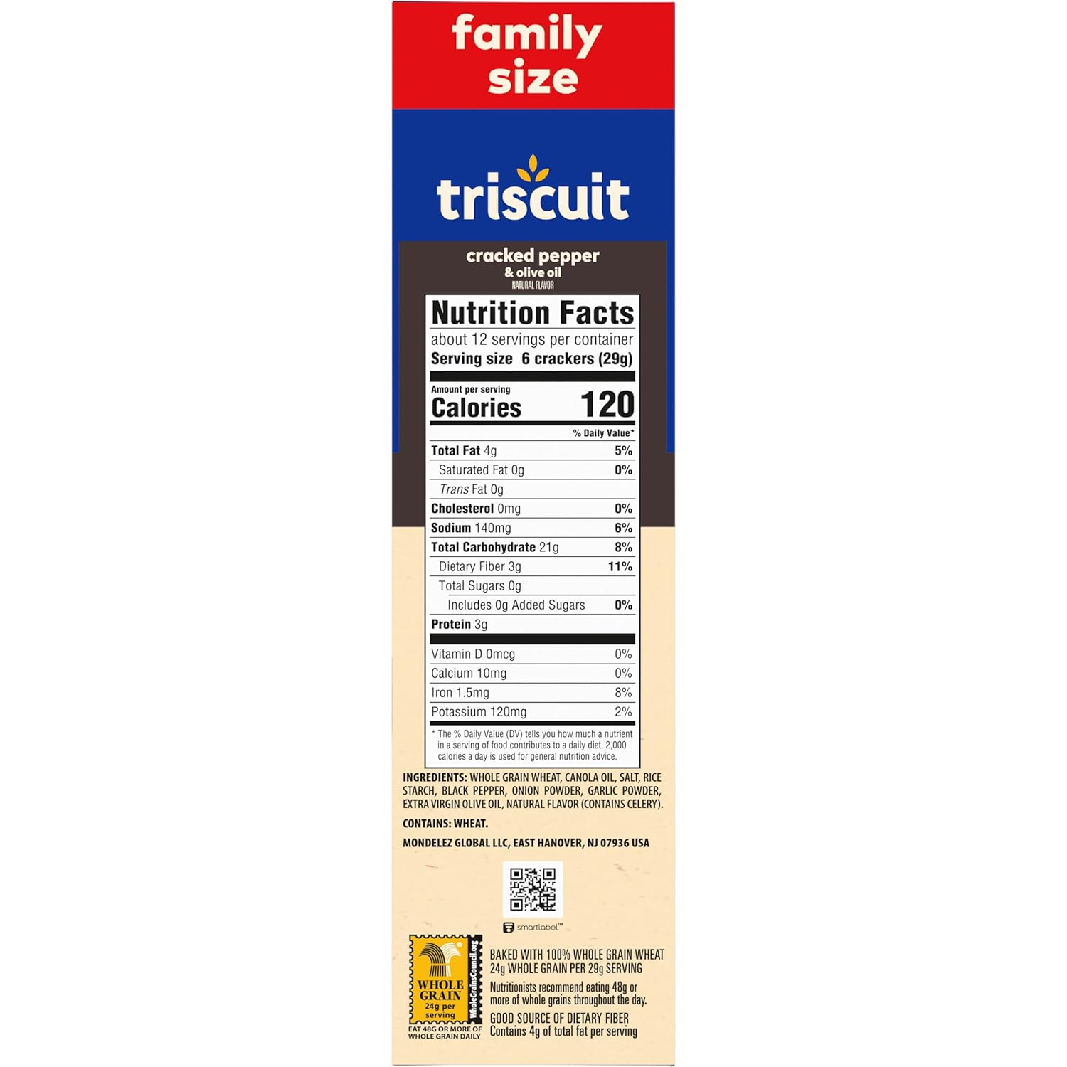 Triscuit Cracked Pepper & Olive Oil Crackers – Sturdy Cracker for Camping and Outdoor Appetizer Plates