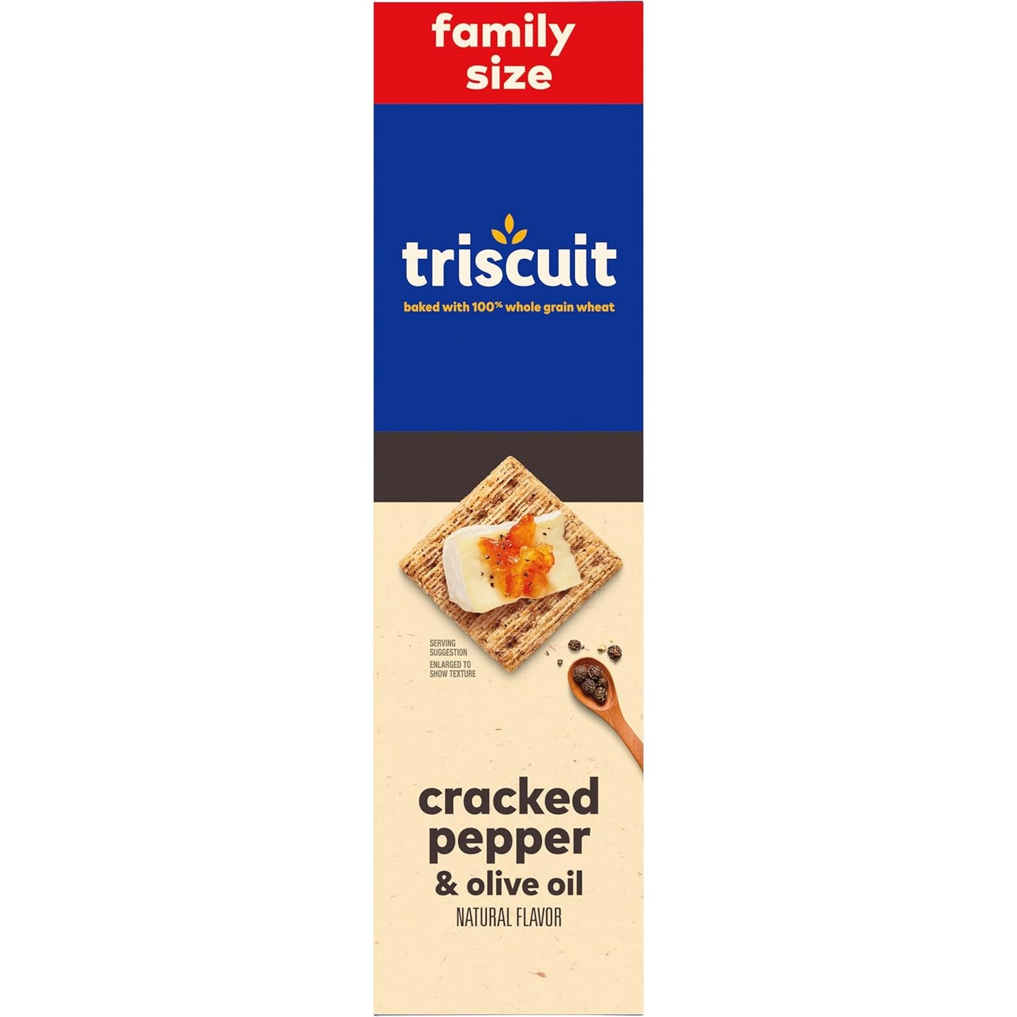 Triscuit Cracked Pepper & Olive Oil Crackers – Sturdy Cracker for Camping and Outdoor Appetizer Plates