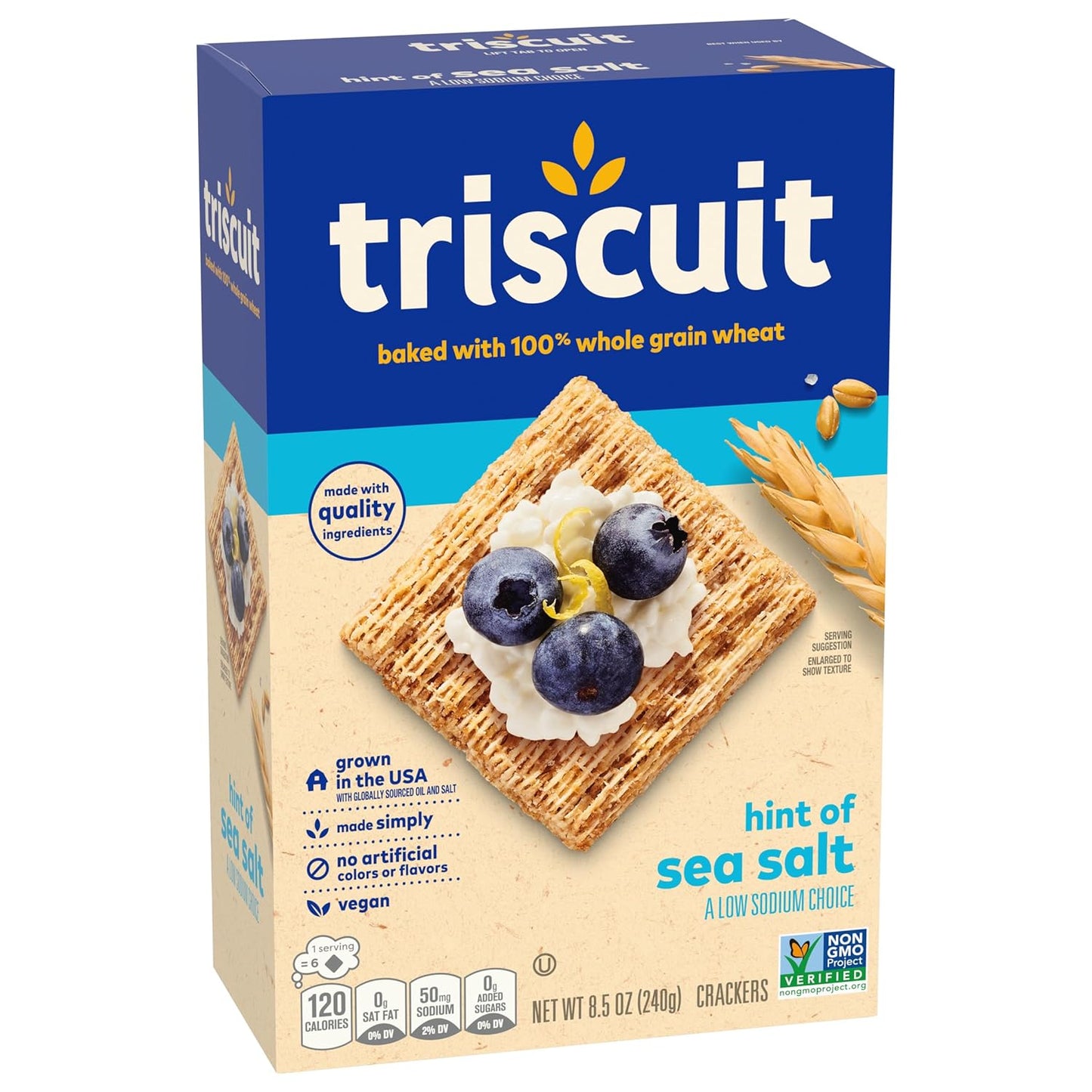 Triscuit Hint of Sea Salt Whole Grain Crackers – Wholesome Whole Wheat Snack for School Lunches and After-School Bites