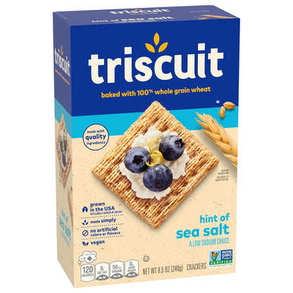 Triscuit Hint of Sea Salt Whole Grain Crackers – Wholesome Whole Wheat Snack for School Lunches and After-School Bites