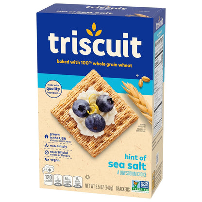 Triscuit Hint of Sea Salt Whole Grain Crackers – Wholesome Whole Wheat Snack for School Lunches and After-School Bites