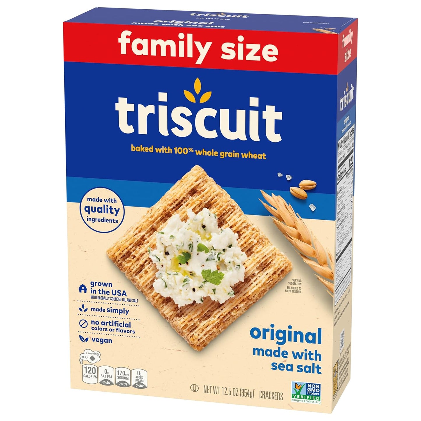 Triscuit Original Whole Grain Wheat Crackers – Kid Friendly Vegan Crackers for Lunchbox and Family Room, 12.5 oz