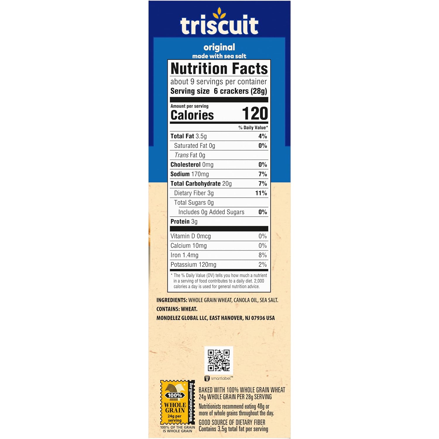 Triscuit Original Whole Grain Wheat Crackers – Vegan Non-GMO Snack Safe for Kids Lunches and After-School Munching