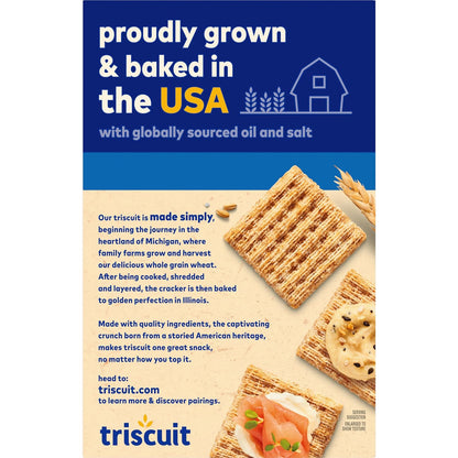 Triscuit Original Whole Grain Wheat Crackers – Vegan Non-GMO Snack Safe for Kids Lunches and After-School Munching