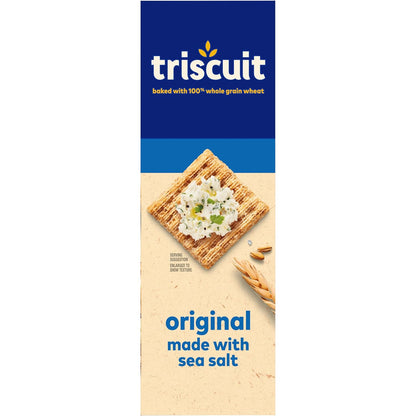 Triscuit Original Whole Grain Wheat Crackers – Vegan Non-GMO Snack Safe for Kids Lunches and After-School Munching