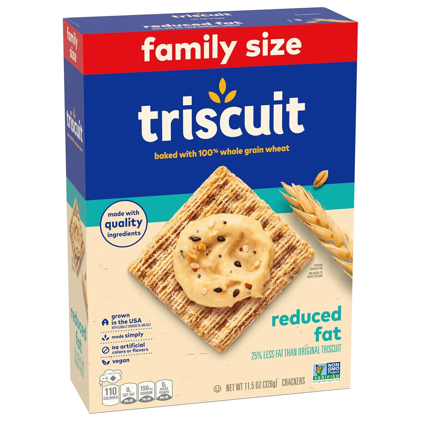 Triscuit Reduced Fat Whole Wheat Crackers – Portable Patio Snack for Al Fresco Gatherings