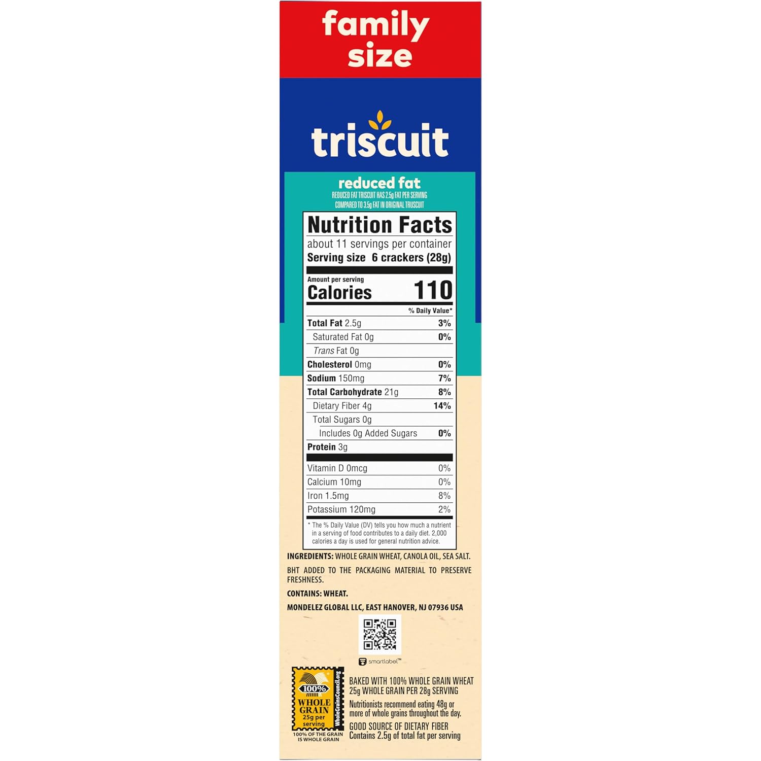 Triscuit Reduced Fat Whole Wheat Crackers – Portable Patio Snack for Al Fresco Gatherings