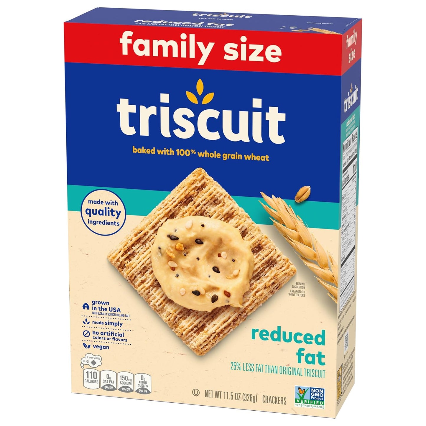 Triscuit Reduced Fat Whole Wheat Crackers – Portable Patio Snack for Al Fresco Gatherings