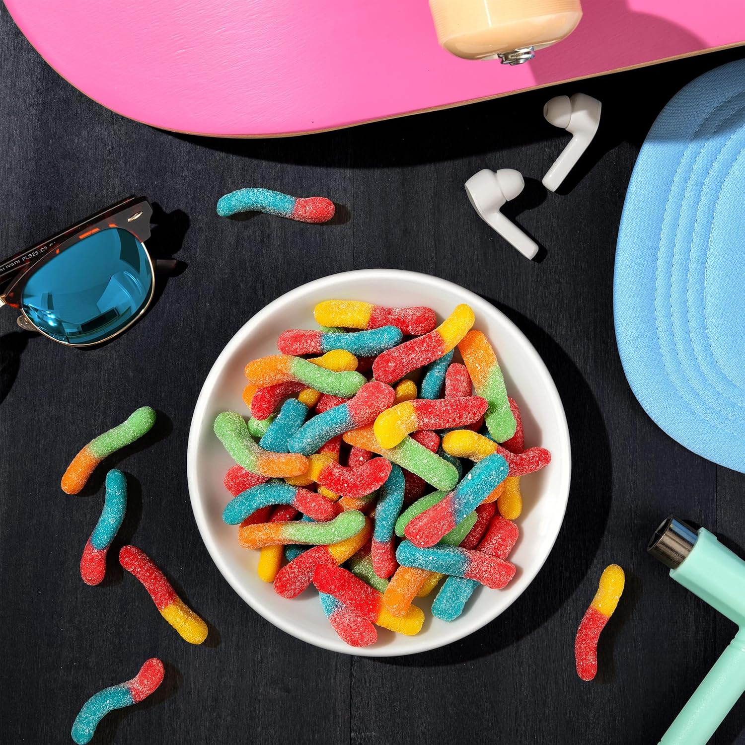 Trolli Sour Brite Crawlers Gummy Worms 28.8 oz - Sweet and Sour Bulk Candy for Kids Lunchboxes, Road Trips, and Family Snack Drawers