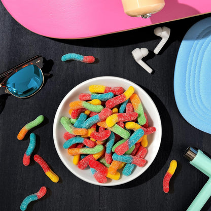 Trolli Sour Brite Crawlers Gummy Worms 28.8 oz - Sweet and Sour Bulk Candy for Kids Lunchboxes, Road Trips, and Family Snack Drawers