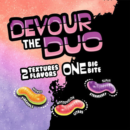 Trolli Sour Brite Duo Crawlers Tropical Gummies – On-the-Go Chewy Treat for Hiking Backpacks, Soccer Games, and Tailgates