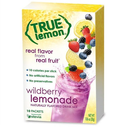 TRUE LEMON Crystalized Lemon Packets – Calorie-Conscious Pantry Staple for Mindful Hydration at Home