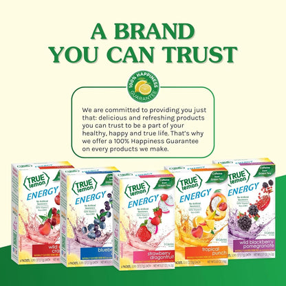True Lemon Energy Blueberry Acai – Simple Ingredient Energy Stick Packs for an Uncluttered Pantry