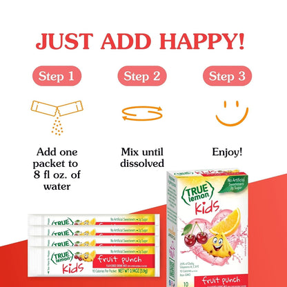 True Lemon Portable Hydration Packets – Travel-Friendly Kids Drink Mix for Picnics, Camping, and Park Days