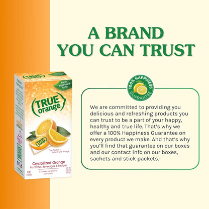 TRUE ORANGE Water Enhancer – Real-Fruit Sugar-Free Drink Mix for Kids' Lunchboxes and Family Kitchens