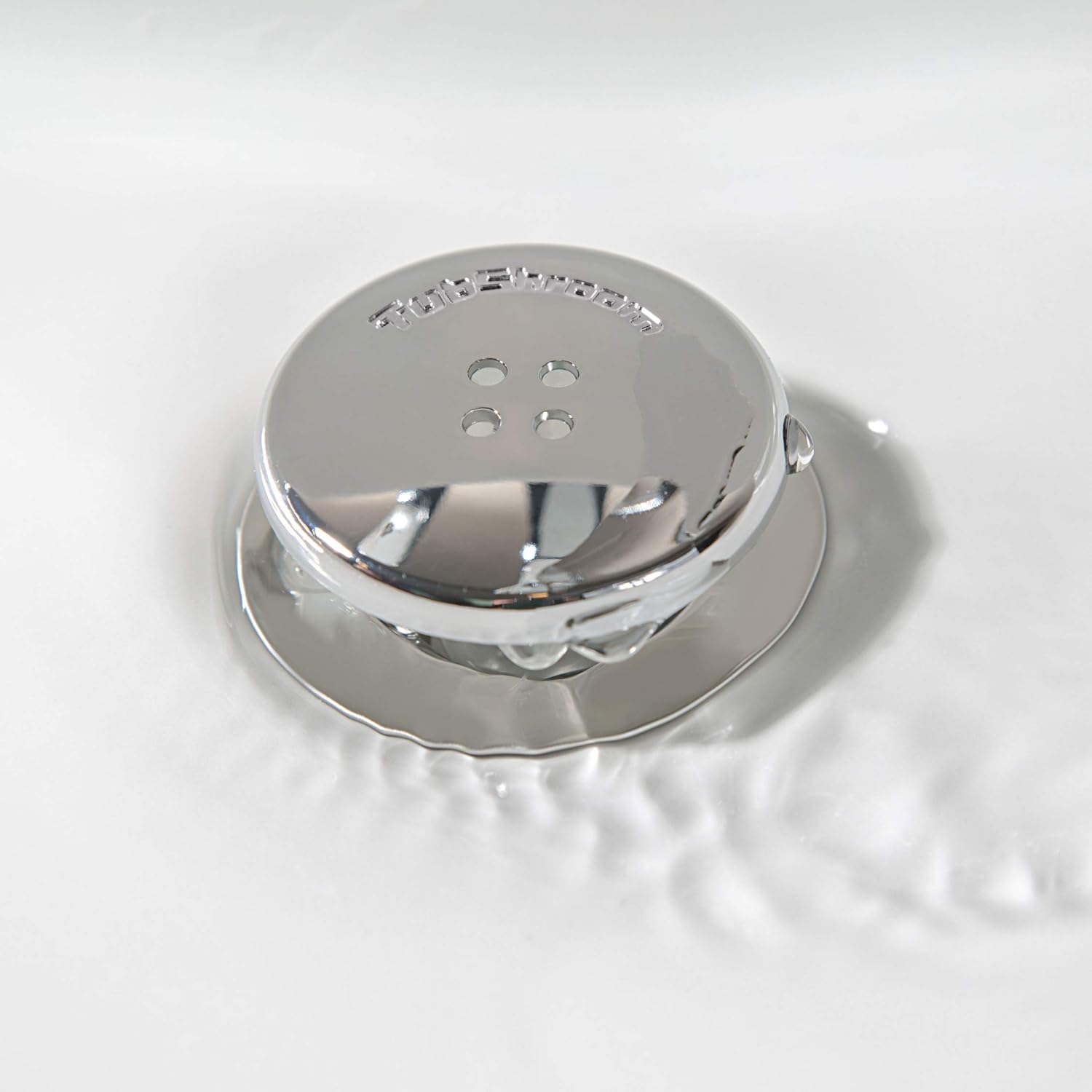 TubShroom Concealed Shower Drain Hair Catcher - Clean Lines, Neutral Chrome Finish, Clutter-Free Bathroom Solution
