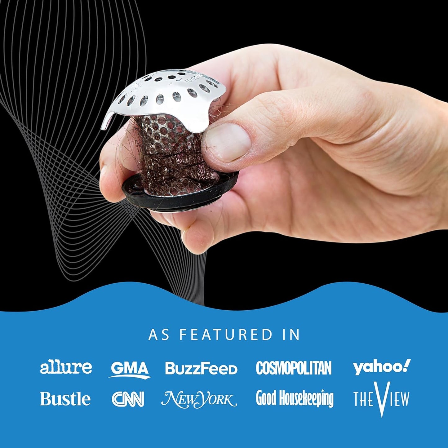TubShroom Ultra Stainless Steel – Designer Hair Catcher That Blends into Modern Bathroom Decor