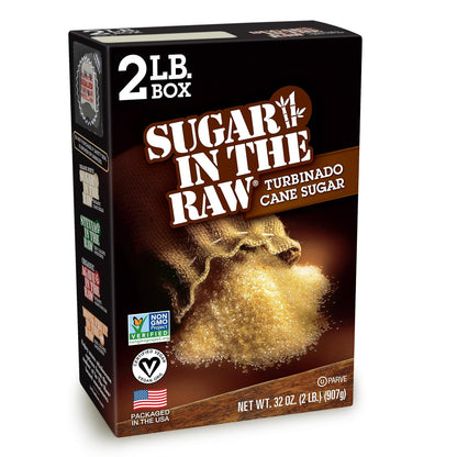 turbinado cane sugar, less refined to retain natural molasses