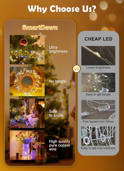 Twinkle Lights Battery Operated – Housewarming Gift for Women, 40FT Battery Powered Garland Set