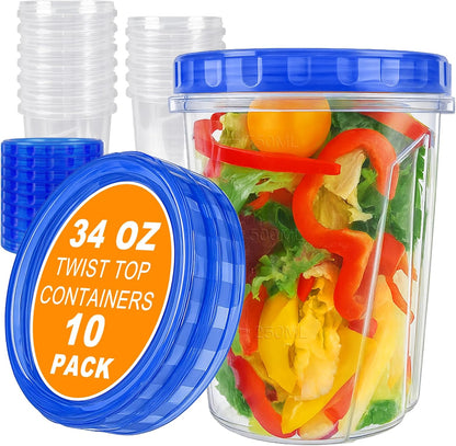 twist-lock screw-on lid for airtight, leak-resistant closure