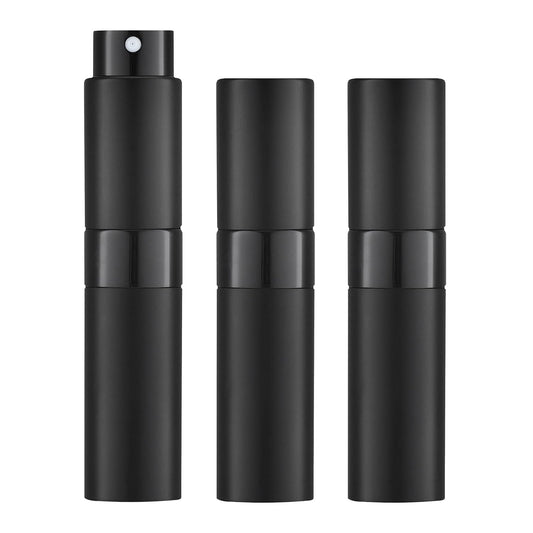 twist-up lipstick-style atomizer mechanism with no separate cap to lose