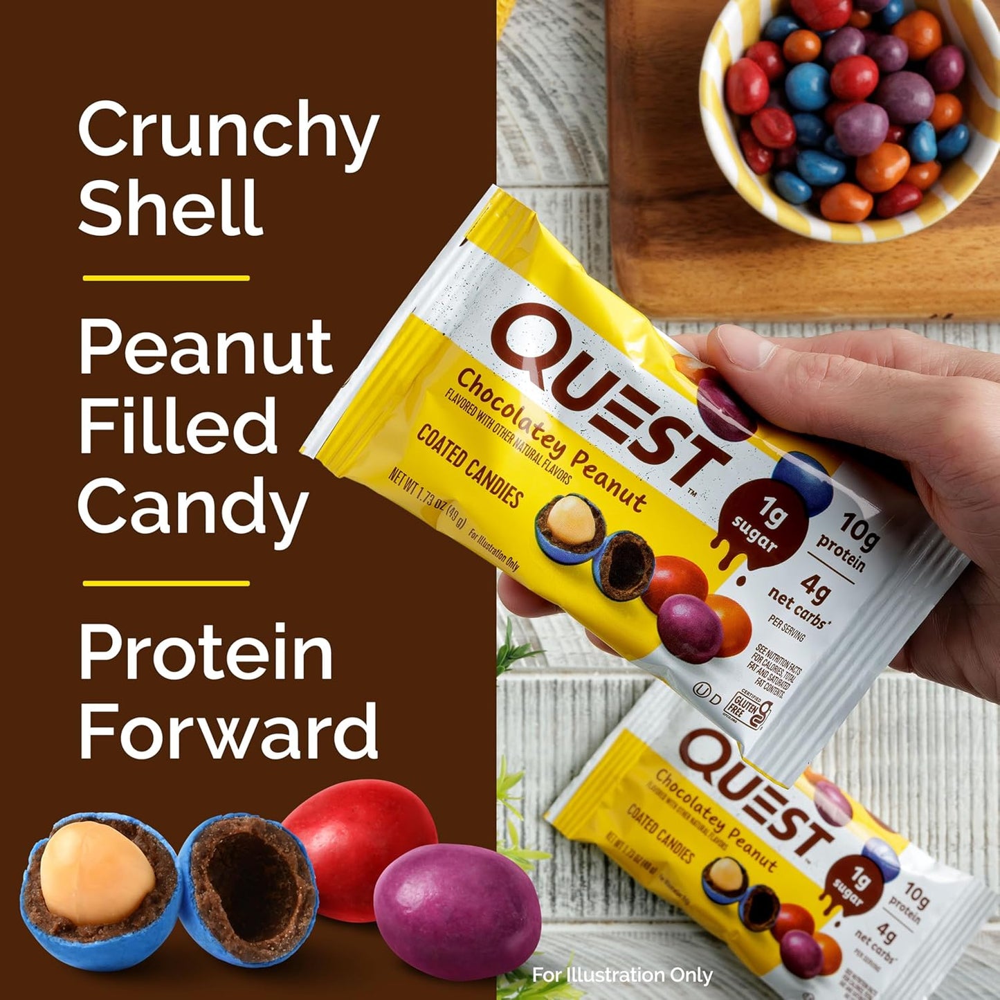 two flavor options: peanut butter and chocolatey peanut