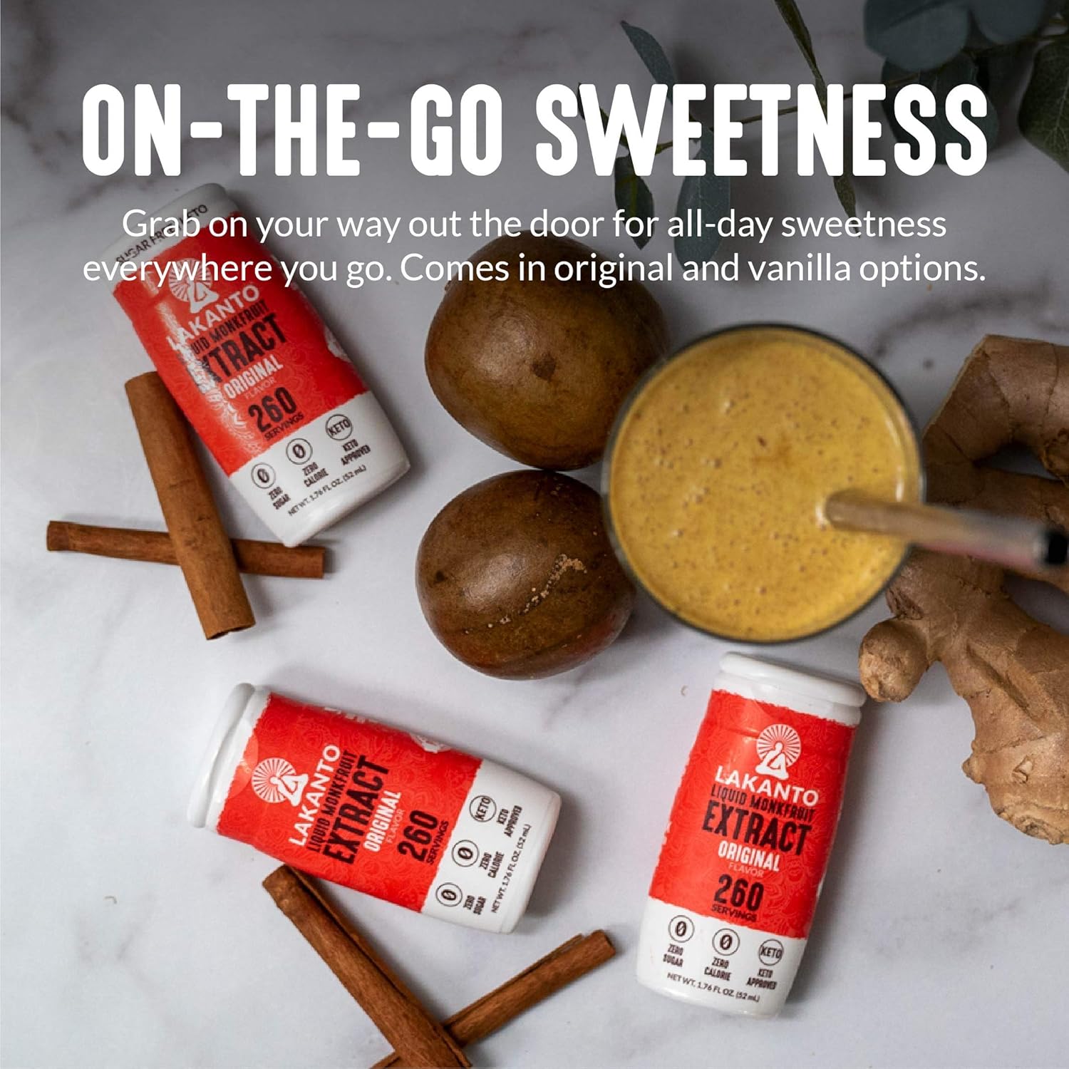 two flavor variants: original and vanilla, both 1.76 fl oz pack of 1