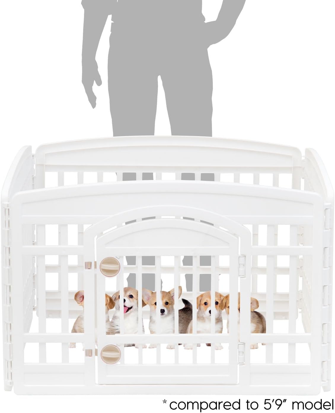 two height options (24" for small breeds, 34" for medium breeds or jumpers)