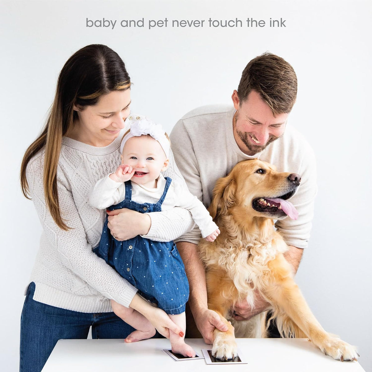 two pad sizes: regular 2.5" x 3.5" for newborns/small pets and large 3" x 5" for bigger hands and paws