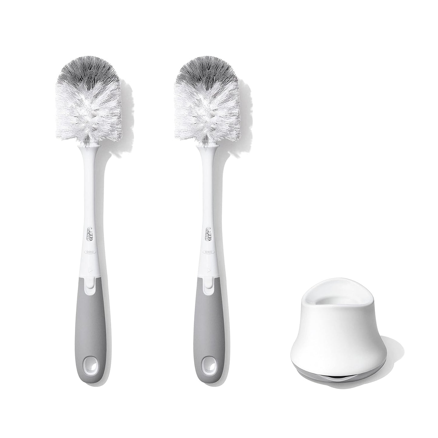 two types of bristles (soft for gentle cleaning, firm for scrubbing)