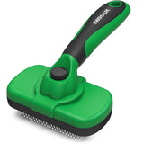 Swihauk Self Cleaning Slicker Brush - Calming At-Home Deshedding Tool for Long-Haired Breeds, Self-Care Grooming Ritual, Blue