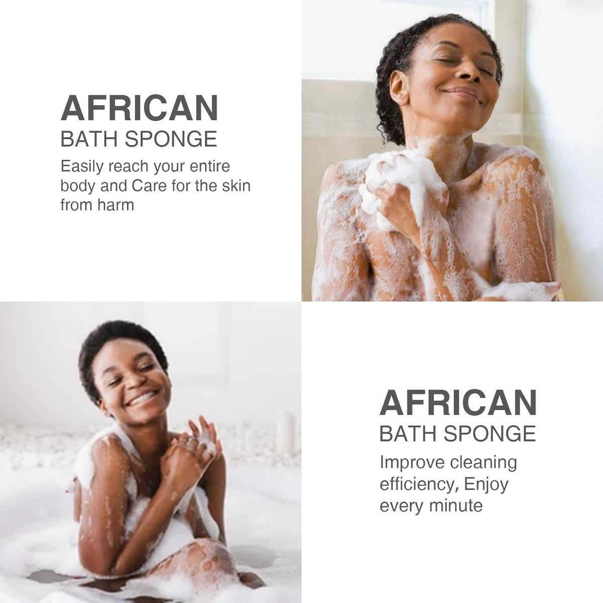 UJFQBH Long Net Body Scrubber – Effortless Exfoliating Sponge Set in Understated Tones, Machine-Washable & Fast-Drying for a Clean Routine