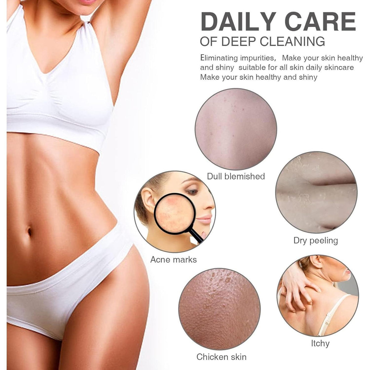 UJFQBH Long Net Body Scrubber – Effortless Exfoliating Sponge Set in Understated Tones, Machine-Washable & Fast-Drying for a Clean Routine