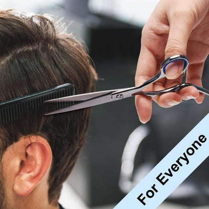 ULG 6.5 Inch Hair Scissors with Storage Case – Holiday Gift for Self-Care Lovers, Convex Edge Cutting Shears for Beginners