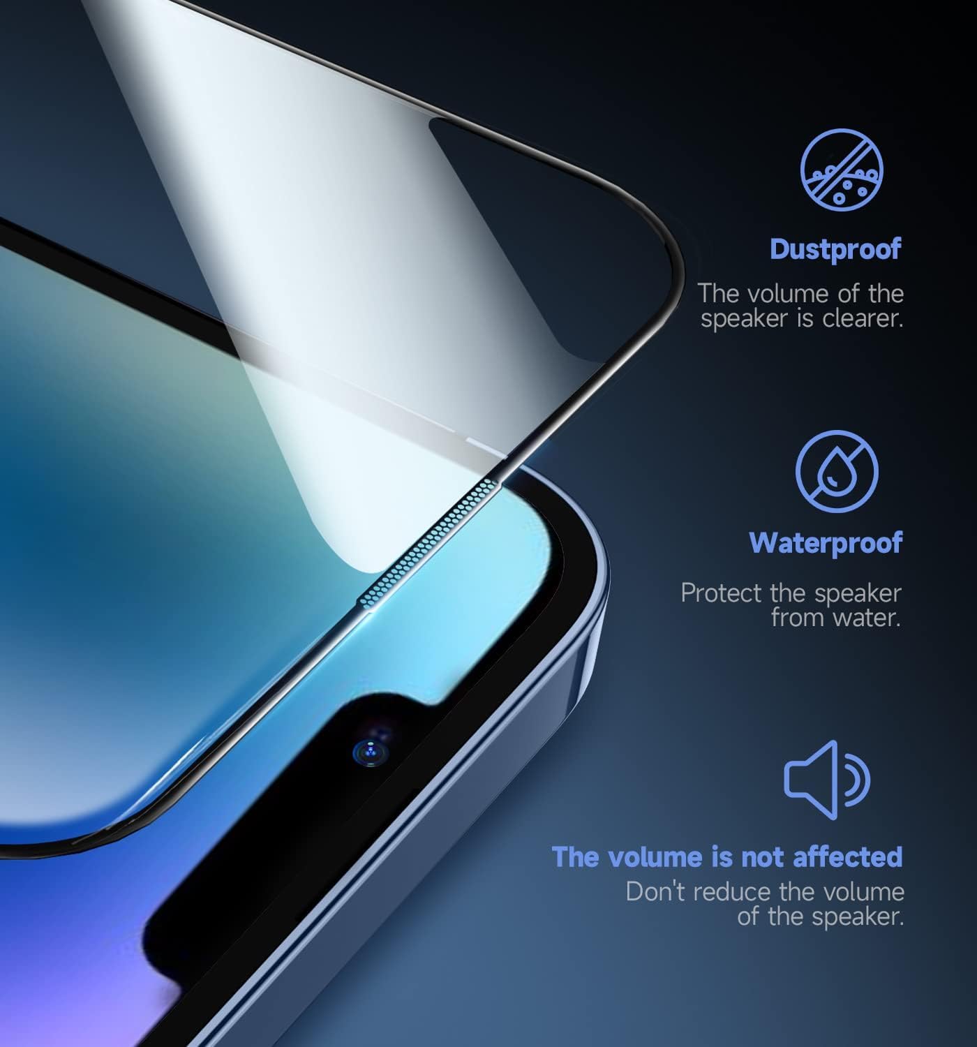 ultra-clear hd glass with 10 clarity rating for face-id compatibility