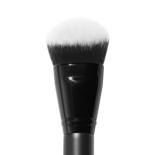 ultra-soft dense synthetic bristles that press formula into skin