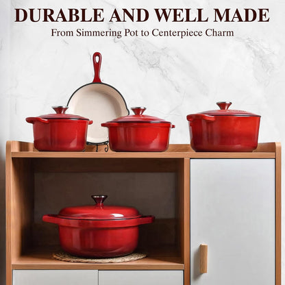 Umite Chef Premium Enameled Cast Iron Dutch Oven 5QT - Restaurant-Grade Craftsmanship for the Home Connoisseur