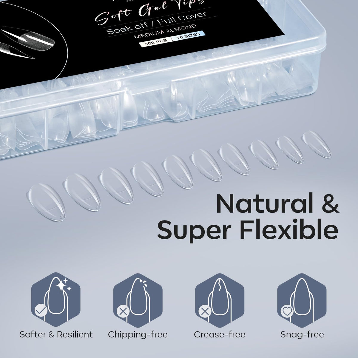UNA GELLA Salon-Quality Solid Nail Gel for Elegant Manicure Collections, Clear Brush-Free Tip Adhesive for Elevated Press-On and Gel-X Builds